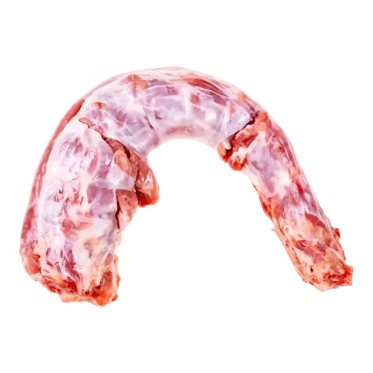 Queue de boeuf coupée surgelée en forme de U, idéale pour plats mijotés riches en saveurs et textures. Viande crue prête à être découpée.